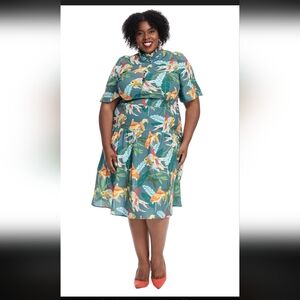 NWT Flare Sleeve Koi Fish Dress Eloquii Sz 14